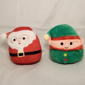 5" Mini Santa Claus and Elf Squishmallow Plush
